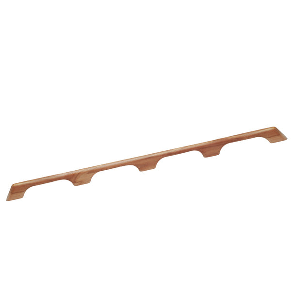 A Whitecap Teak Handrail - 4 Loops - 43"L on a white background.