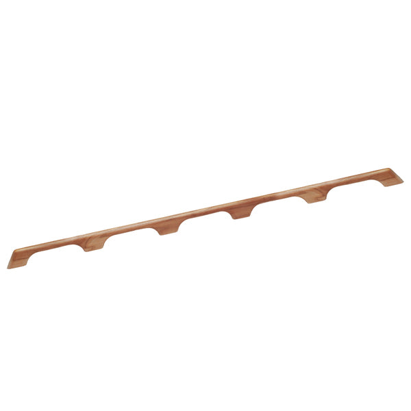 A Whitecap Teak Handrail - 5 Loops - 53"L on a white background.