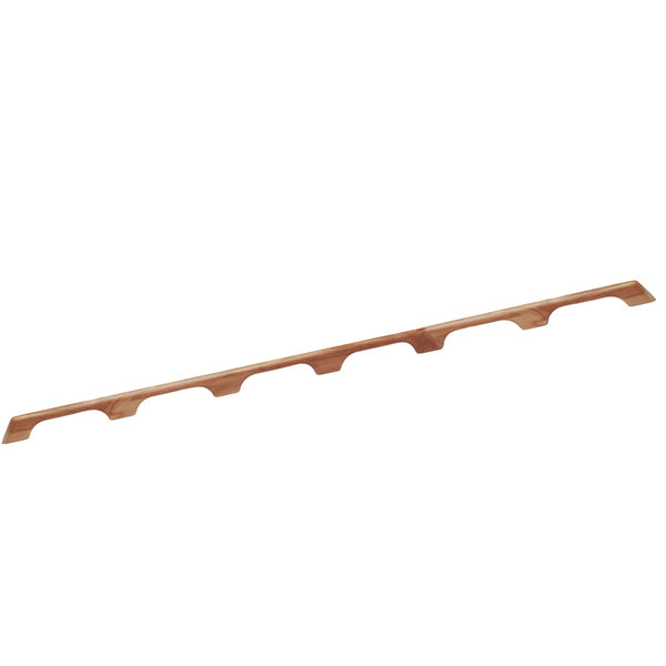 A Whitecap Teak Handrail - 6 Loops - 63"L on a white background.