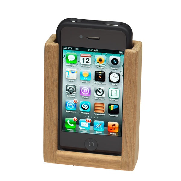 A Whitecap Teak iPhone Rack.