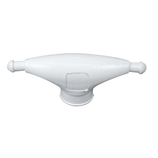 A Whitecap Rubber Spreader Boot - Pair - Large - White on a white background.