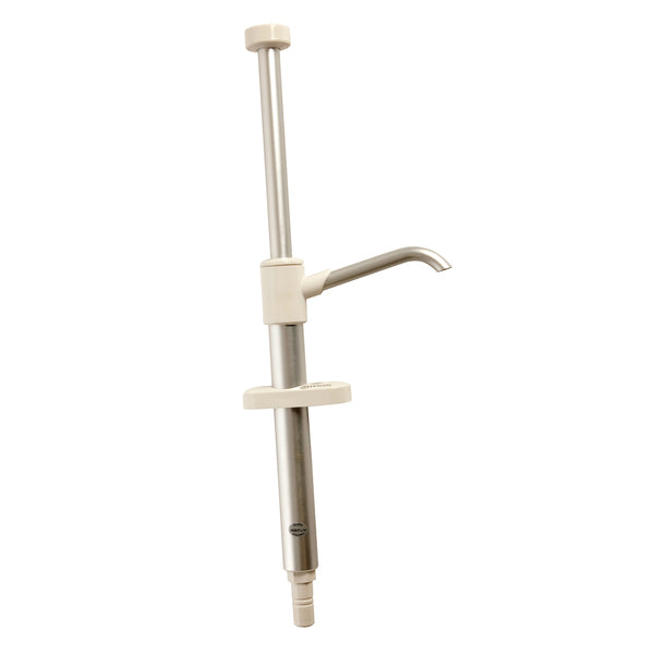 A Whale V Pump Self Priming Hand Operated Manual Galley Pump with a white handle on a white background.