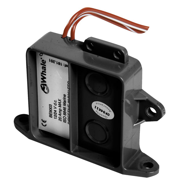 A Whale Electric Field Bilge Switch with a wire attached to it.