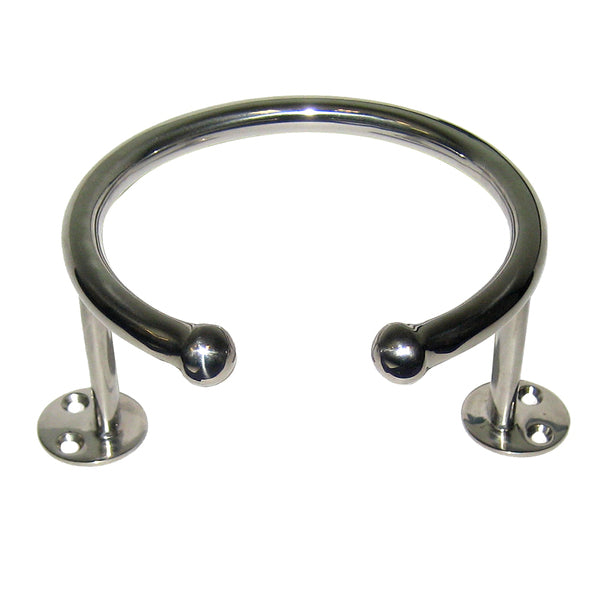 A Whitecap Top Mount Ring SS Cup Holder - 1-Drink - Base Mount on a white background.