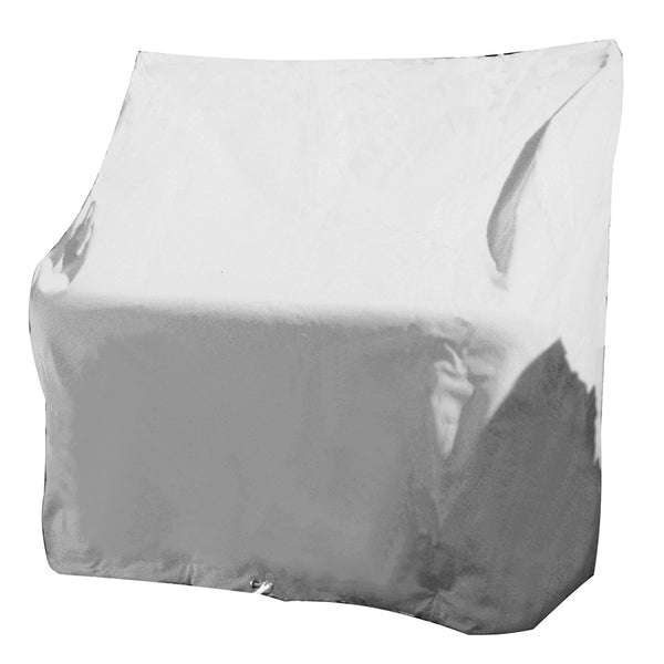 A Taylor Made Small Swingback Back Boat Seat Cover - Vinyl White on a white background.