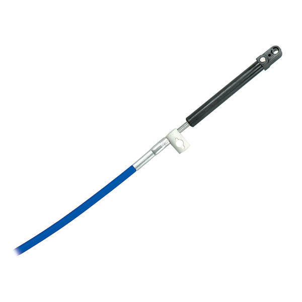 A Uflex MACH Series High Efficiency & Flexibility Engine Control Cable - Mercury Style - 22' with a handle on a white background, delivering efficiency and control over engine operations.