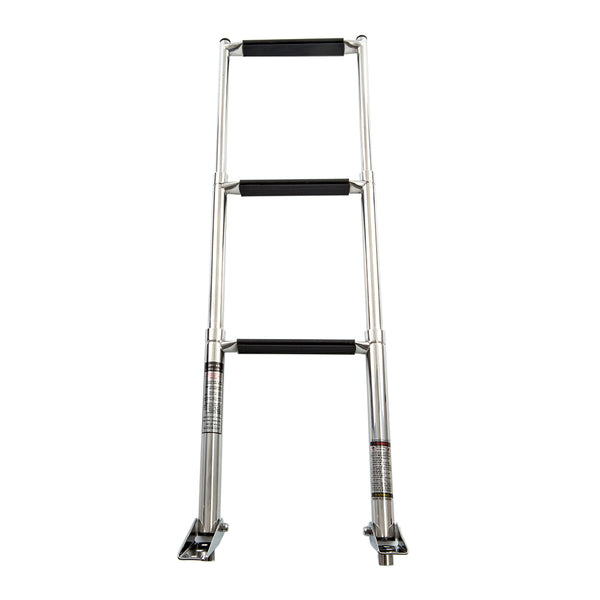 A Whitecap 3-Step Telescoping Swim Ladder with two handles, designed for compact storage and featured against a white background.