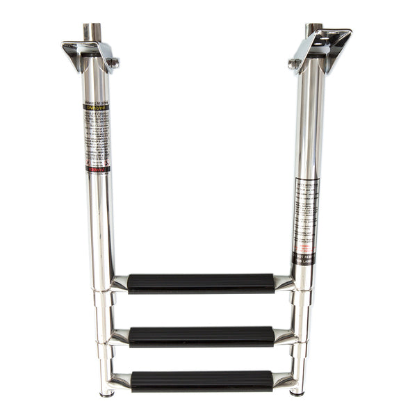 A Whitecap 3-Step Telescoping Swim Ladder with two handles, designed for compact storage and featured against a white background.