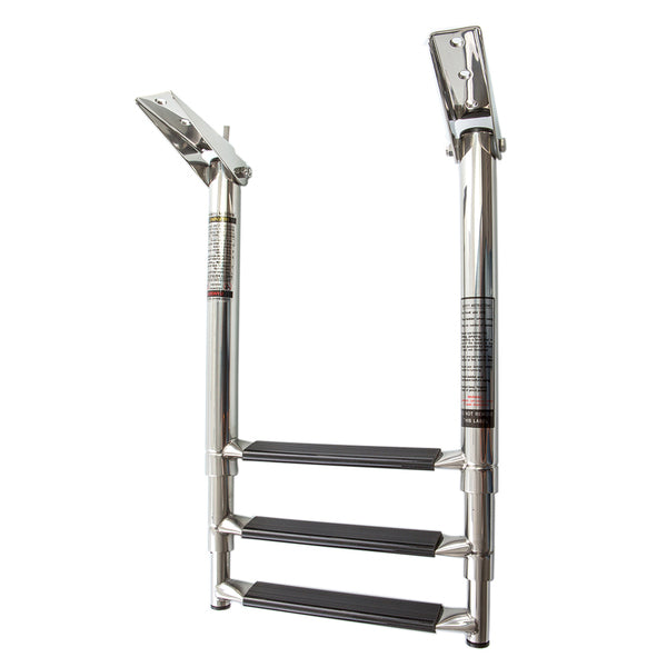 A Whitecap 3-Step Telescoping Swim Ladder with two handles, designed for compact storage and featured against a white background.