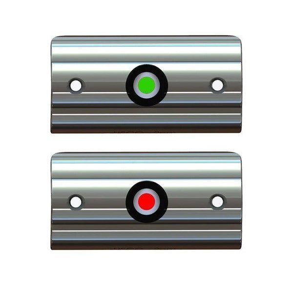 Two TACO Rub Rail Mounted Navigation Lights f/Boats Up To 30' - Port & Starboard Included with a red and green button.