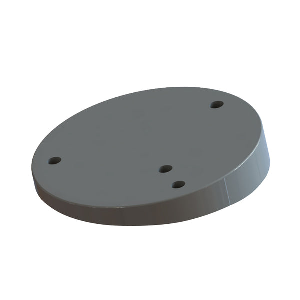 A gray plastic TACO Wedge Plate f/GS-850 &amp; GS-950 with holes on it.