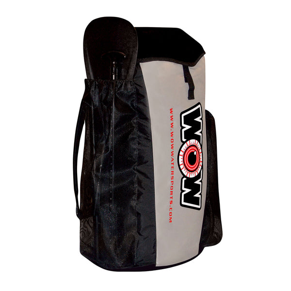 A durable WOW Watersports Zino 11" Inflatable Paddleboard Package with a logo on it.