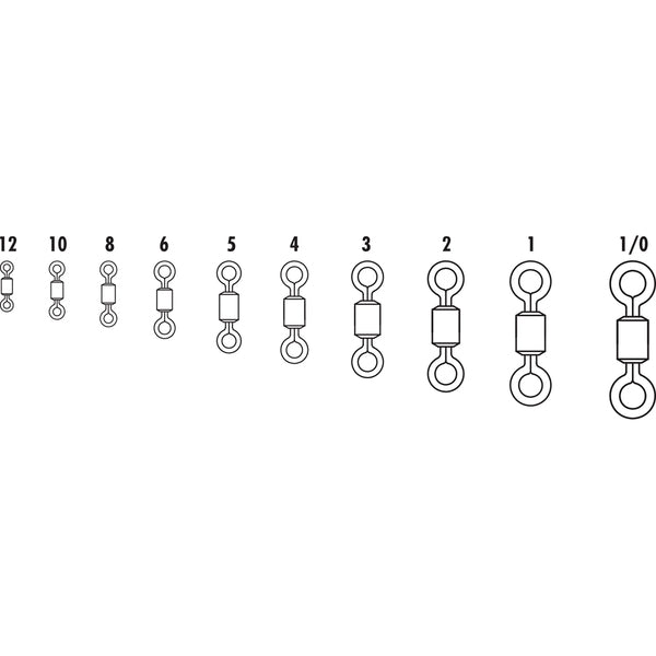 A VMC SSRS Stainless Steel Rolling Swivel #1VP - 410lb Test *50-Pack on a white background.