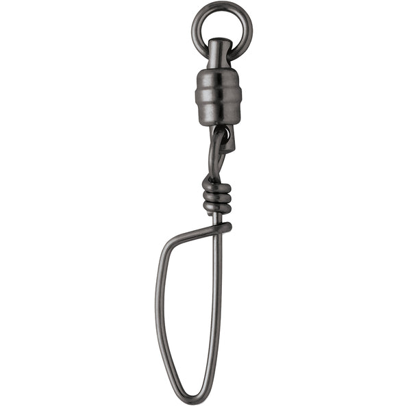 A VMC BSHBTSS Black Stainless Steel Heavy-Duty Ball Bearing Tournament Snap Swivel #6 - 320lb *1-Pack hook with a hook attached to it.
