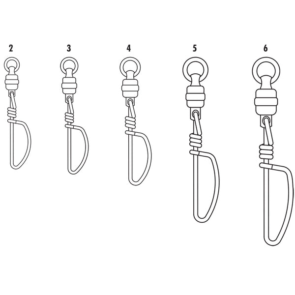 A VMC BSHBTSS Black Stainless Steel Heavy-Duty Ball Bearing Tournament Snap Swivel #5 - 240lb *2-Pack with a hook attached to it.