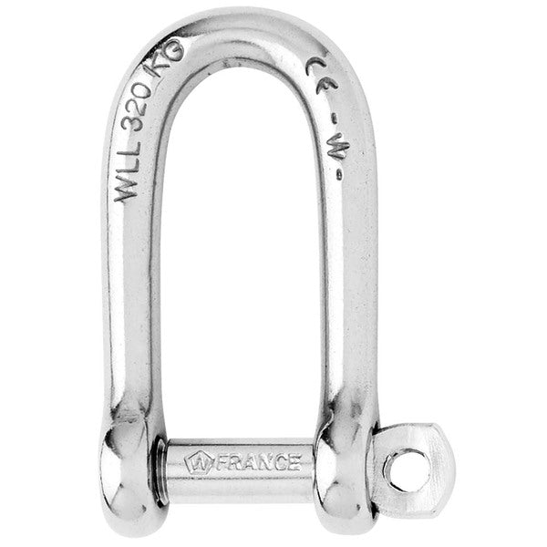 A Wichard Self-Locking Long D Shackle - Diameter 8mm - 5/16" on a white background.