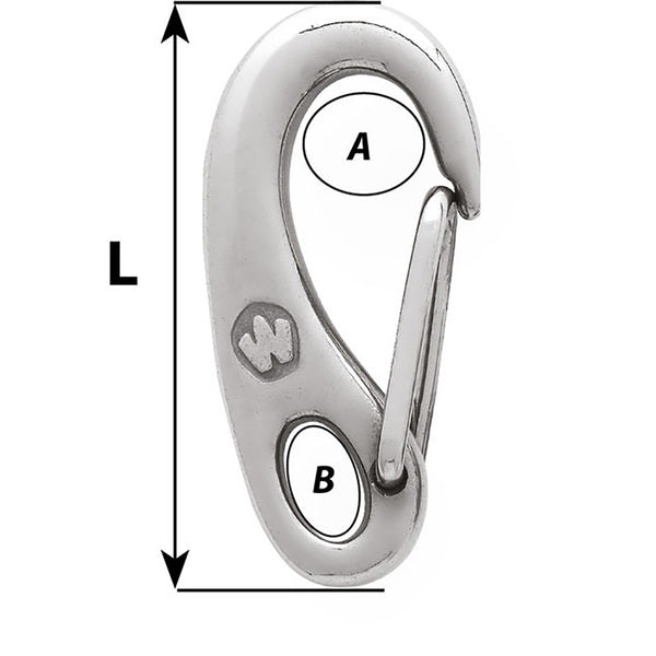 A Wichard Snap Hook - Length 3-15/16" for fastening on a white background.