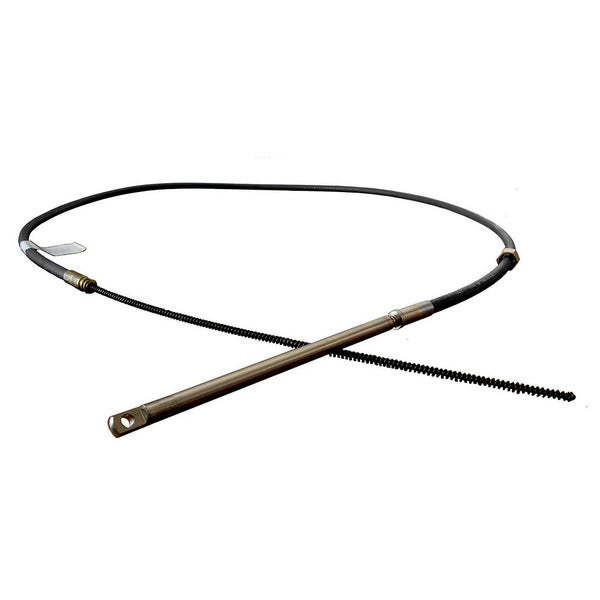 A white background showcasing the Uflex M90 Mach Black Rotary Steering Cable - 15', specifically designed for rotary steering systems in boats.