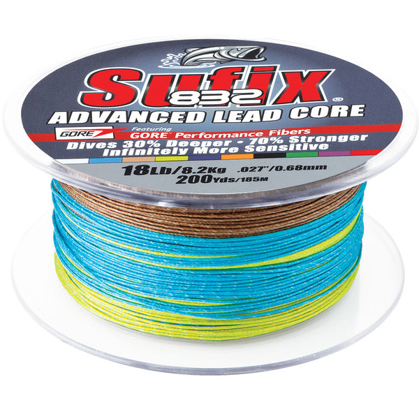 Sufix 832 Advanced Lead Core - 12lb - 10-Color Metered - 200 yds, the strongest and abrasion resistant.