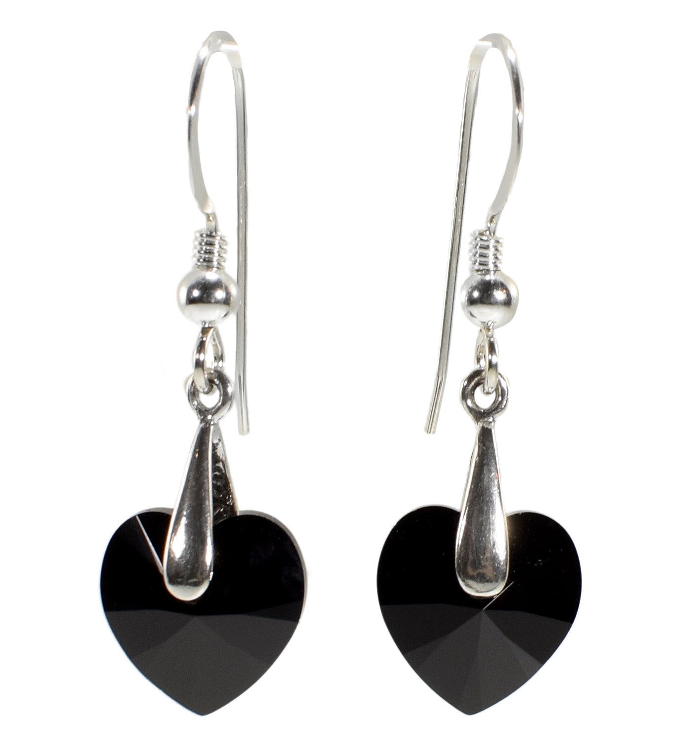 Swarovski Crystal Heart Drop Earrings 925 Sterling Silver