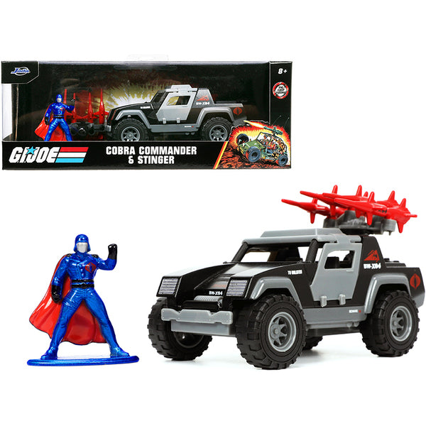 Stinger with Missile Launcher and Cobra Commander Diecast Figurine "G.I. Joe" "Hollywood Rides" Series 1/32 Diecast Model Car by Jada & Stinger with Missile Launcher and Cobra Commander Diecast Figurine "G.I. Joe" "Hollywood Rides" Series 1/32 Diecast Model Car by Jada & Stinger with Missile Launcher and Cobra Commander Diecast Figurine "G.I. Joe" "Hollywood Rides" Series 1/32 Diecast Model Car by Jada.