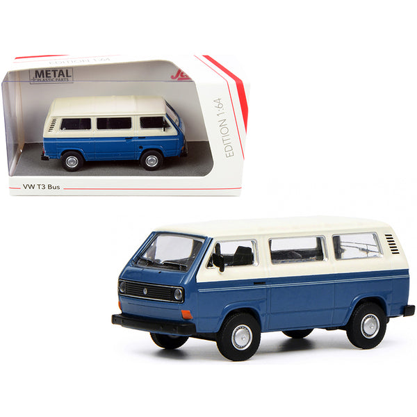 A Volkswagen T3 Bus Dark Blue and White 1/64 Diecast Model by Schuco in a box.