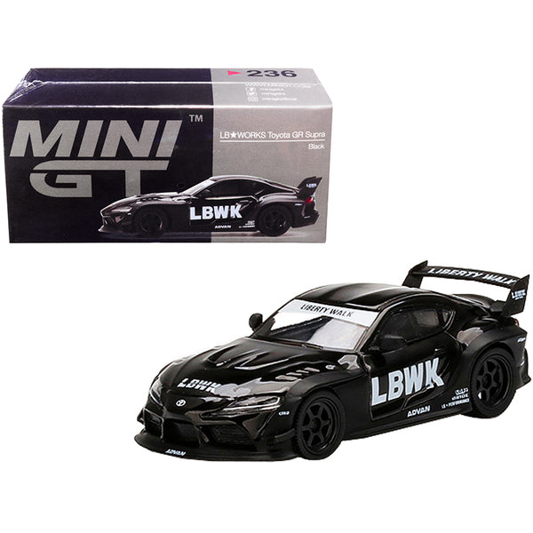 Toyota GR Supra LB Works RHD (Right Hand Drive) Black "China Exclusive" 1/64 Diecast Model Car by True Scale Miniatures gt-r gt-r gt-r gt-r.