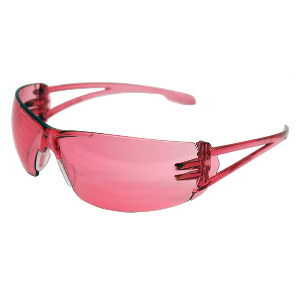 A pair of Varsity Safety Glasses - Pink on a white background.