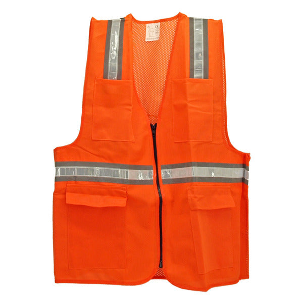 An XL Orange Color Safety Vest with reflective strips.