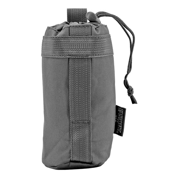 A Tactical Water Bottle Holder - Grey with a zipper on it.