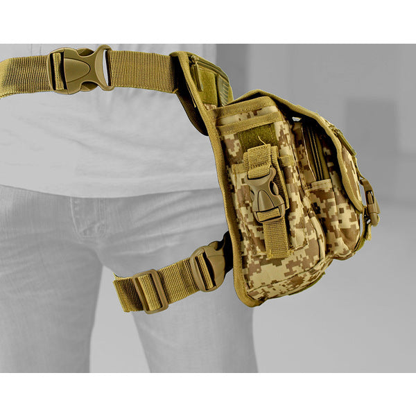 A Tactical Hip Bag - Desert Digital Camo with a camouflage pattern.