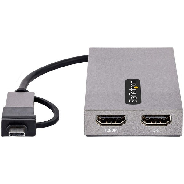 A StarTech.com USB to Dual HDMI Adapter with two usb ports.