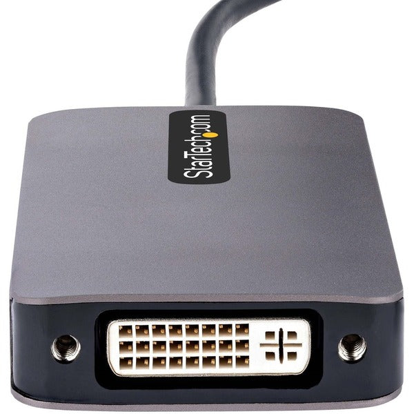 StarTech.com USB C Video Adapter, USB C to HDMI DVI VGA Adapter, 4K 60Hz, Aluminum, Video Display Adapter, USB Type C Travel Adapter.