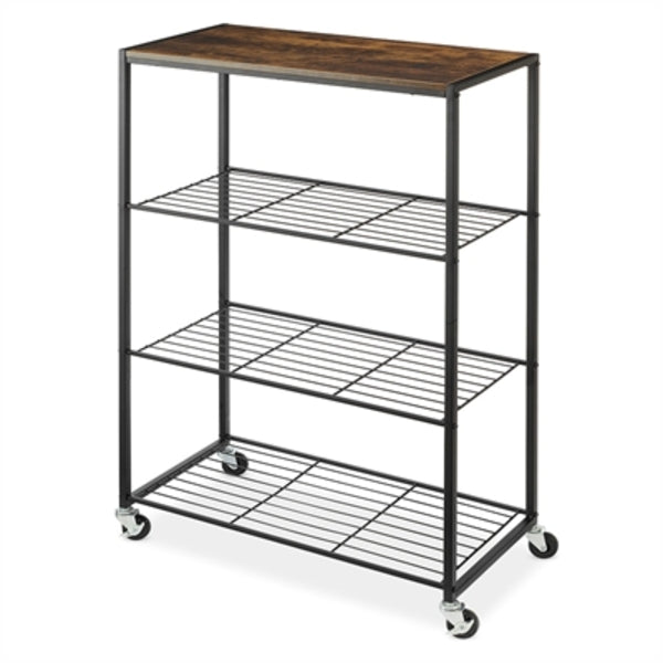 A portable Whitmor Storage Rack, providing convenient storage space.