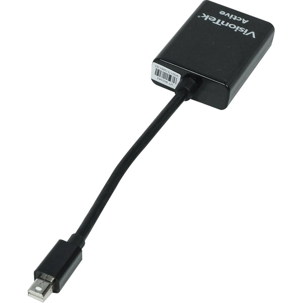 A black VisionTek Mini DisplayPort to VGA Adapter (M/F).
