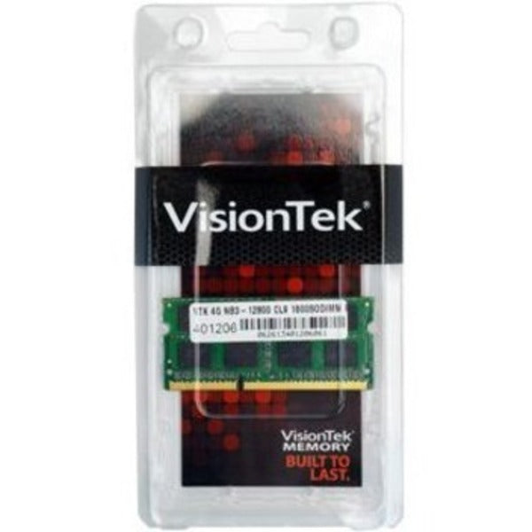 A VisionTek 4GB DDR3 1600 MHz (PC3-12800) CL9 SODIMM - Notebook on a white background.