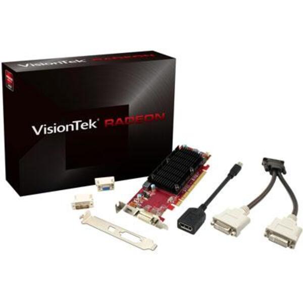 Visiontek radeon VisionTek Radeon 6350 SFF 1GB DDR3 3M DMS59 (2x DVI-I, miniDP) w/ 2x DVI-I to VGA Adapter.