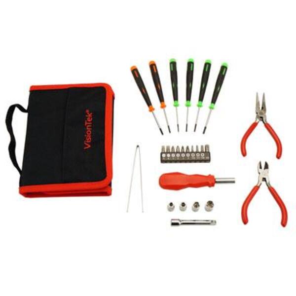 A VisionTek PC Toolkit 26 Piece with pliers, screwdrivers and wrenches.