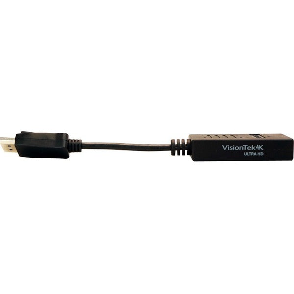 An active VisionTek DisplayPort to HDMI 4K Active Adapter (M/F) on a white background.