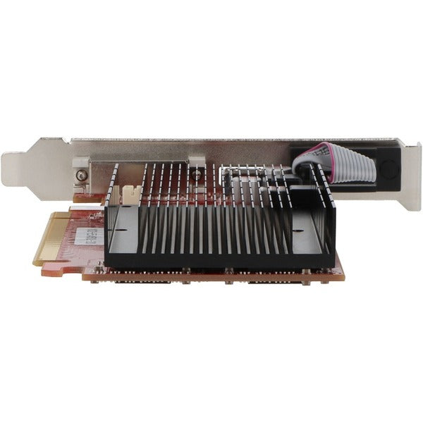 A VisionTek Radeon 5450 1GB DDR3 (DVI-I, HDMI, VGA) with a monitor attached to it.