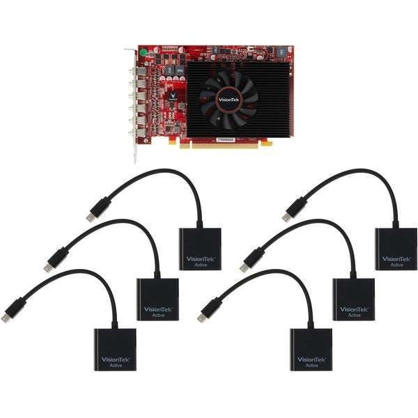 The VisionTek AMD Radeon HD 7750 Graphic Card - 2 GB GDDR5 is equipped with a fan for efficient cooling. With its PCI Express x16 interface and Mini DisplayPort connectivity, this graphics card delivers exceptional performance.