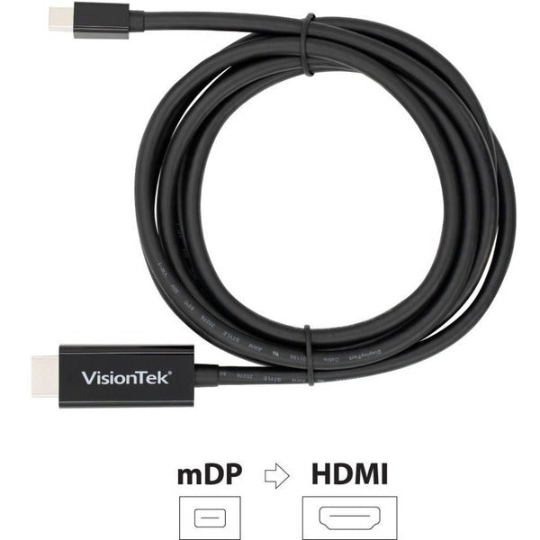 A VisionTek Mini DisplayPort to HDMI 2.0 Active Cable (M/M) 4K @ 60Hz on a white background.