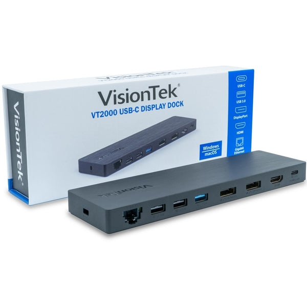 A VisionTek VT2000 USB-C Docking Station - Multi Display MST with a usb port.