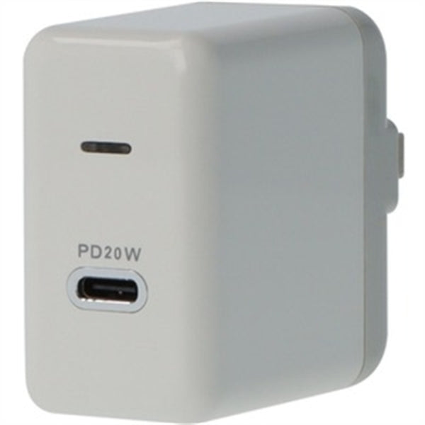 A VisionTek 20W USB-C Power Adapter on a white background.