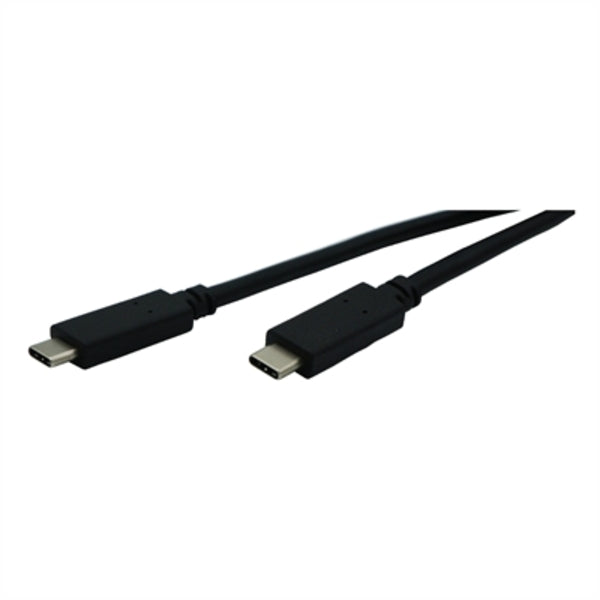 A black VisionTek USB-C 100W 2 Meter Charging Cable (M/M) connected to a white background.