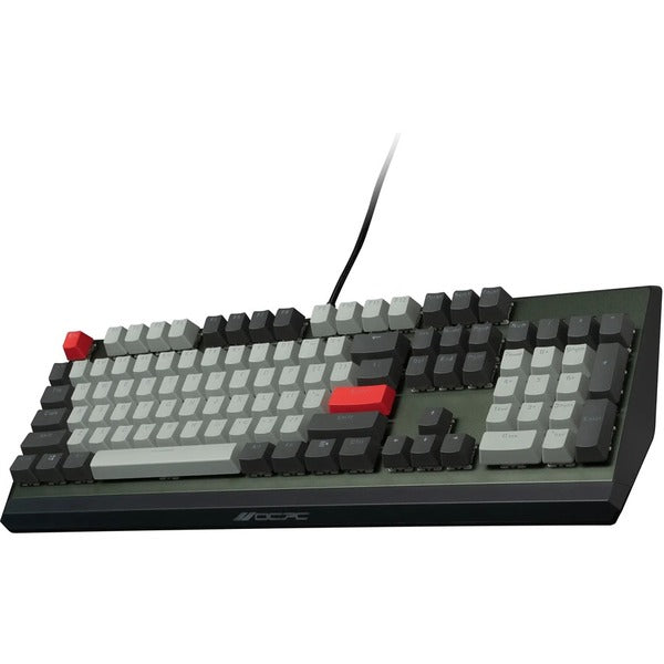The VisionTek OCPC Gaming - KR1 Premium Mechanical Keyboard is a gaming keyboard with red and blue lights.