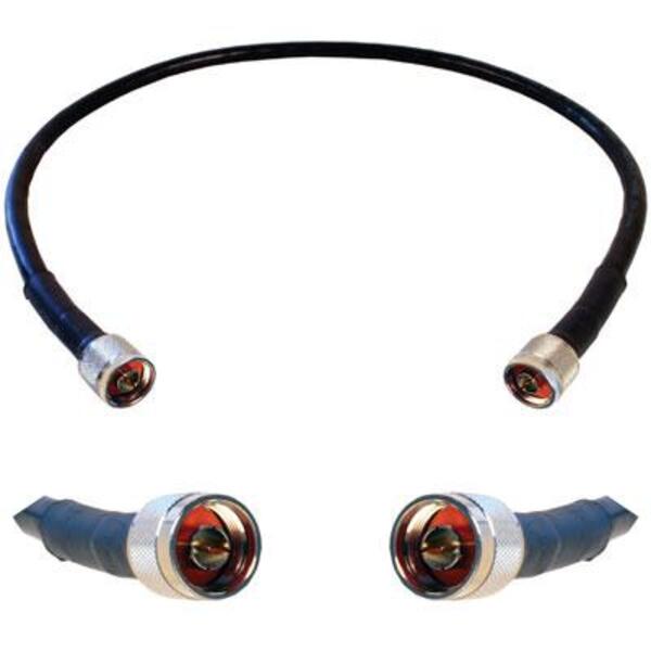 A pair of WilsonPro Coaxial antenna cables with male connectors on them.