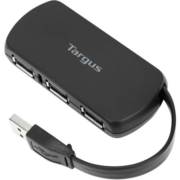 The Targus ACH114US 4-Port USB Hub is connected to a computer.