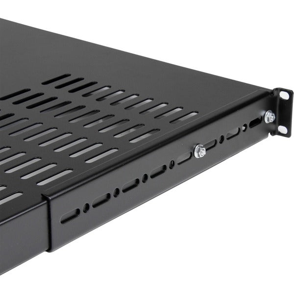 StarTech.com 1U Adjustable Mounting Depth Vented Rack Mount Shelf - Heavy Duty Fixed Rack Shelf - 250lbs / 113kg