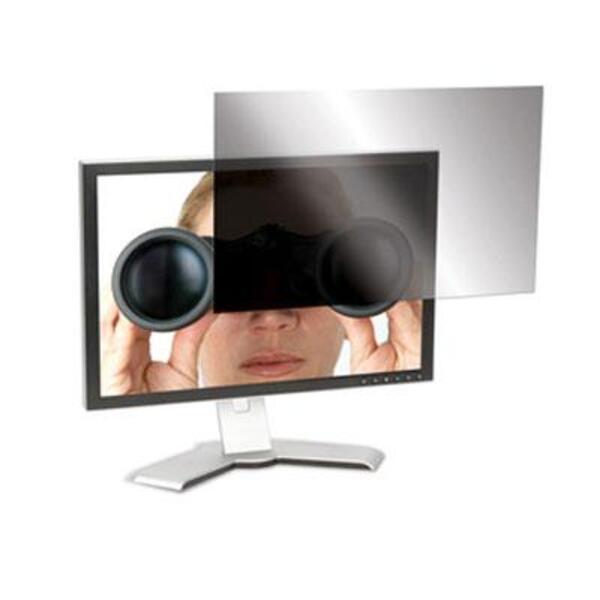 A person looking at a computer screen with the Targus ASF19USZ Privacy Screen Filter - TAA Compliant.